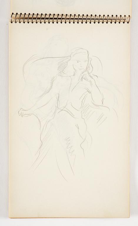 Lotte Laserstein, 3 skissböcker med blyertsteckningar.