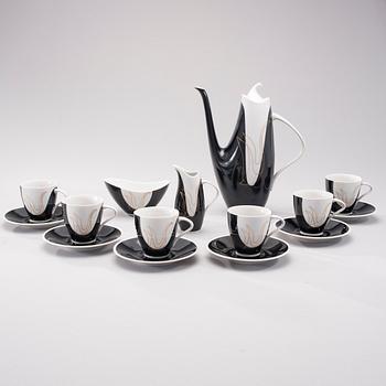 KAFFESERVIS, 9 delar, Tjeckoslovakien. 1900-talets mitt.