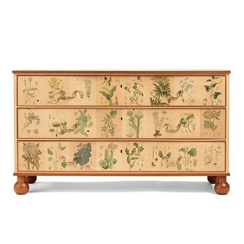 Josef Frank, a "Flora" chest of drawers, Firma Svenskt Tenn, Sweden ca. 1940.