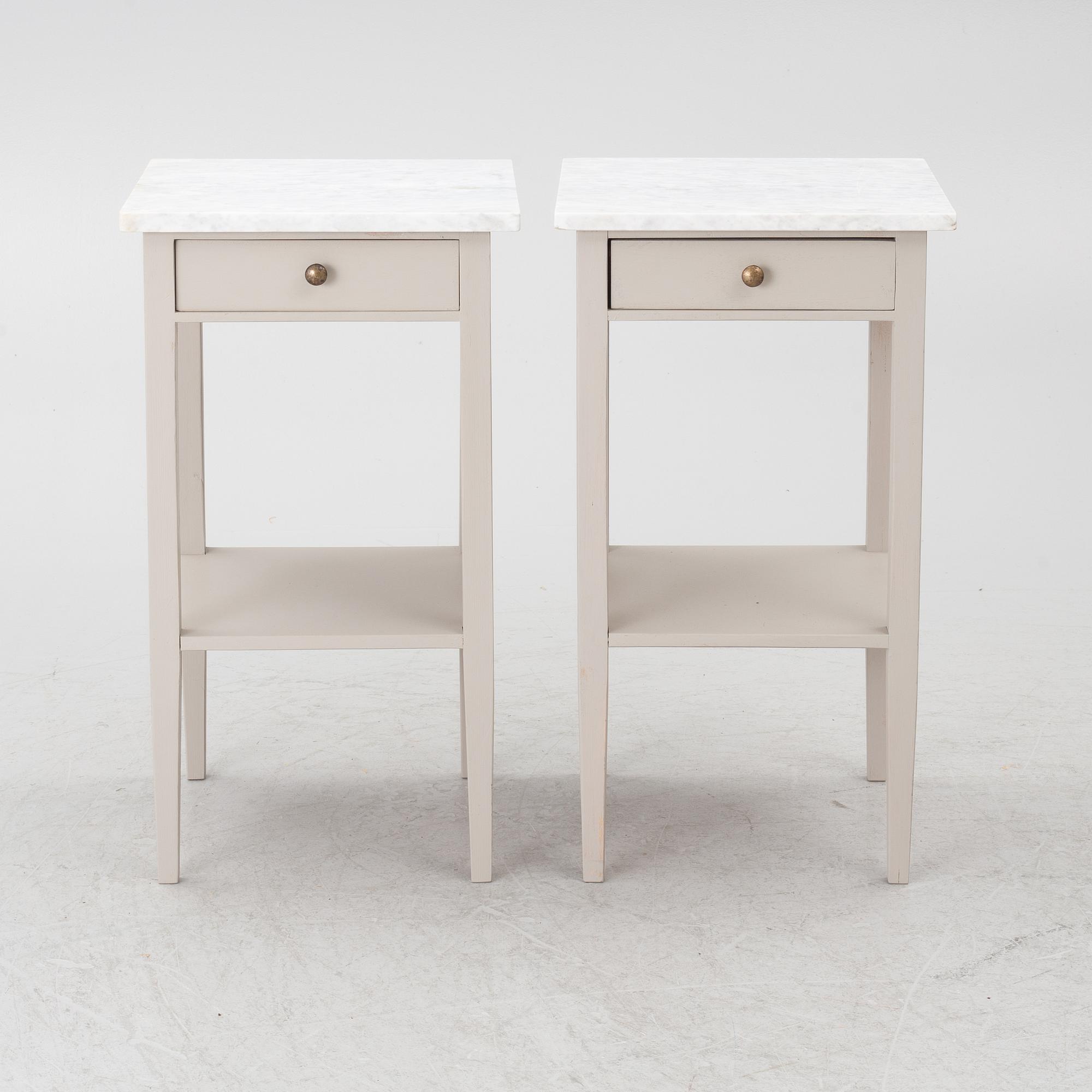 A pair of contemporary bedside tables.