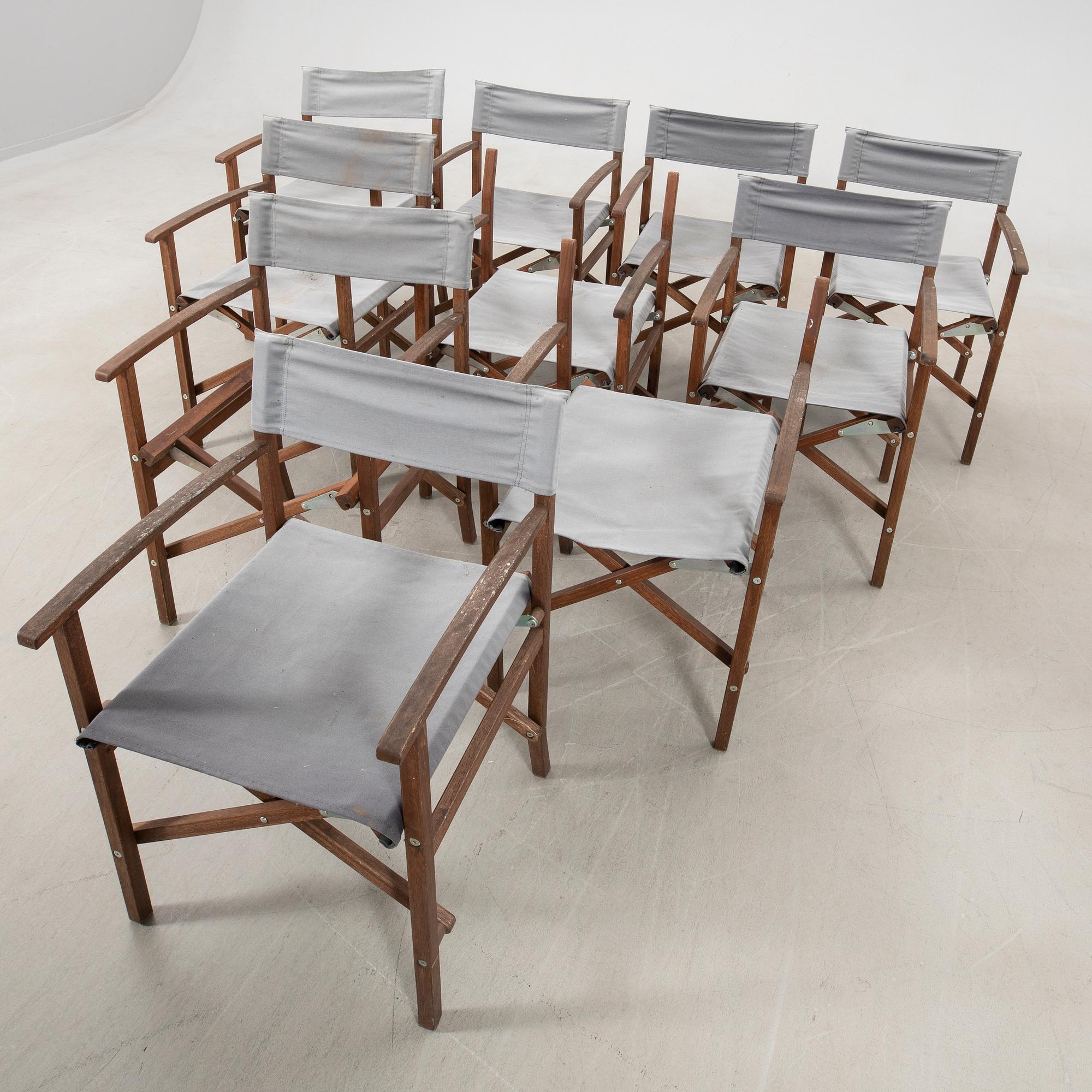 Director's chairs/Garden chairs 10 pcs "Siarö" Ikea late 20th century/early 21st century.