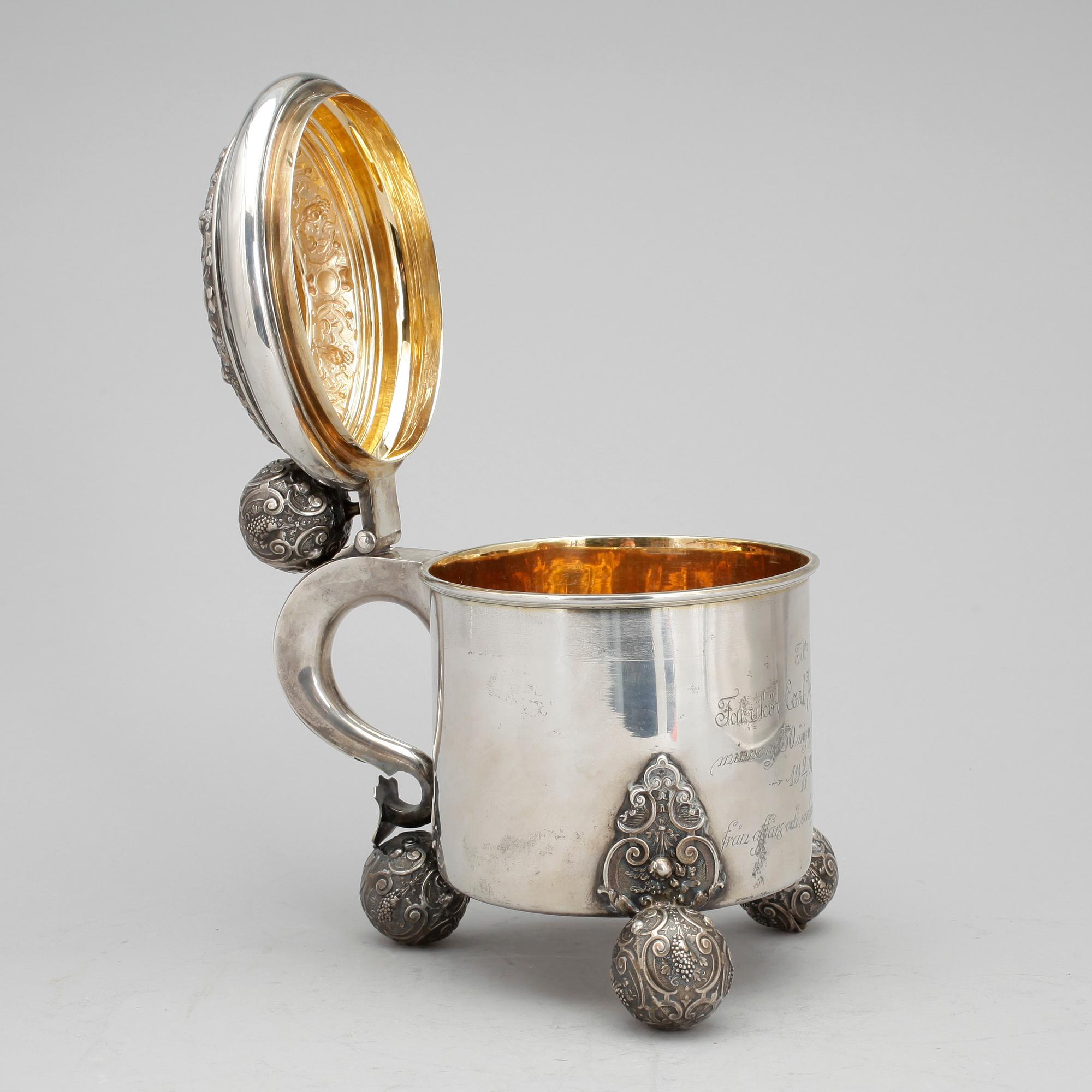 STOP, silver, GAB, Stockholm, 1901. Vikt ca 566 gram.