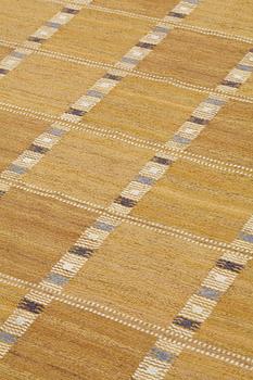 Barbro Nilsson, A CARPET, "Falurutan ljusbrun", flat weave, ca 206,5 x 145-146,5 cm, signed AB MMF BN.