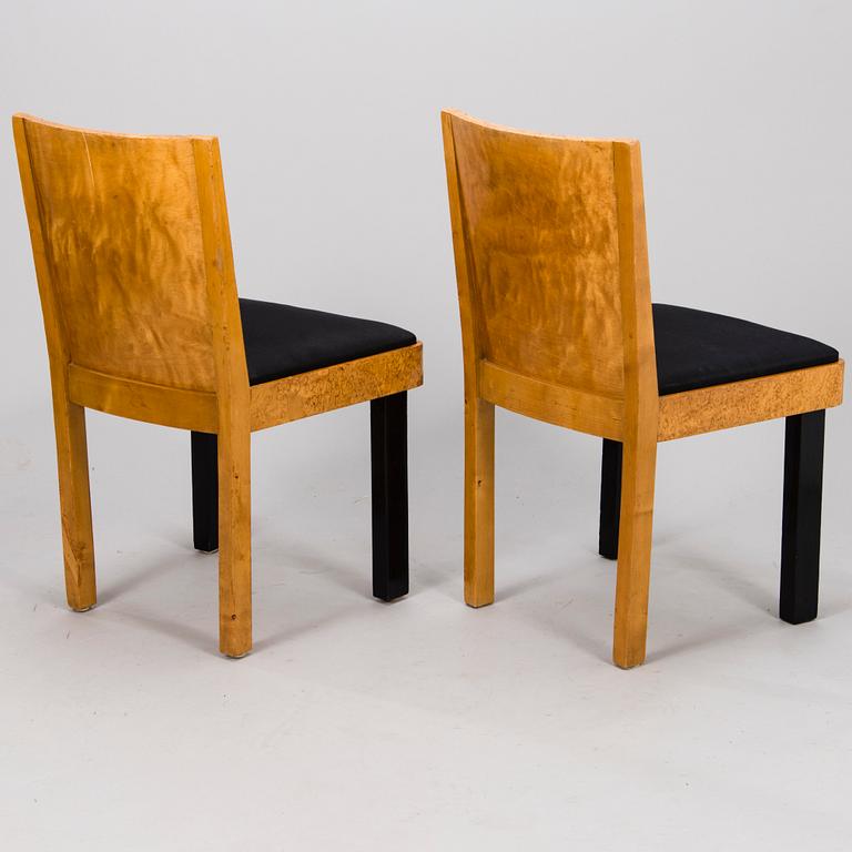 BIRGER HAHL, A 1930s table and a pair of chairs for J. Kutvosen Huonekalutehdas, Suonenjoki.