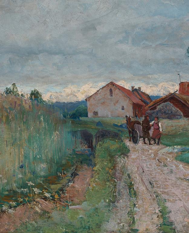 Anton Genberg, Farm houses with haystack.