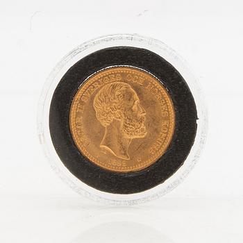 Guldmynt Sverige, Oscar II 20 kr, 1899.