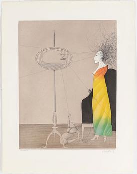 Paul Wunderlich · PAUL WUNDERLICH, färgetsning. Signerad och numrerad 27/100.