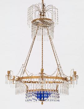 A late Gustavian circa 1800 seven-light chandelier.