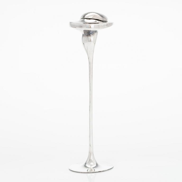 Poul Havgaard, a sterling silver 'Soul' sculpture/ candlestick, Lapponia, Finland 1982.