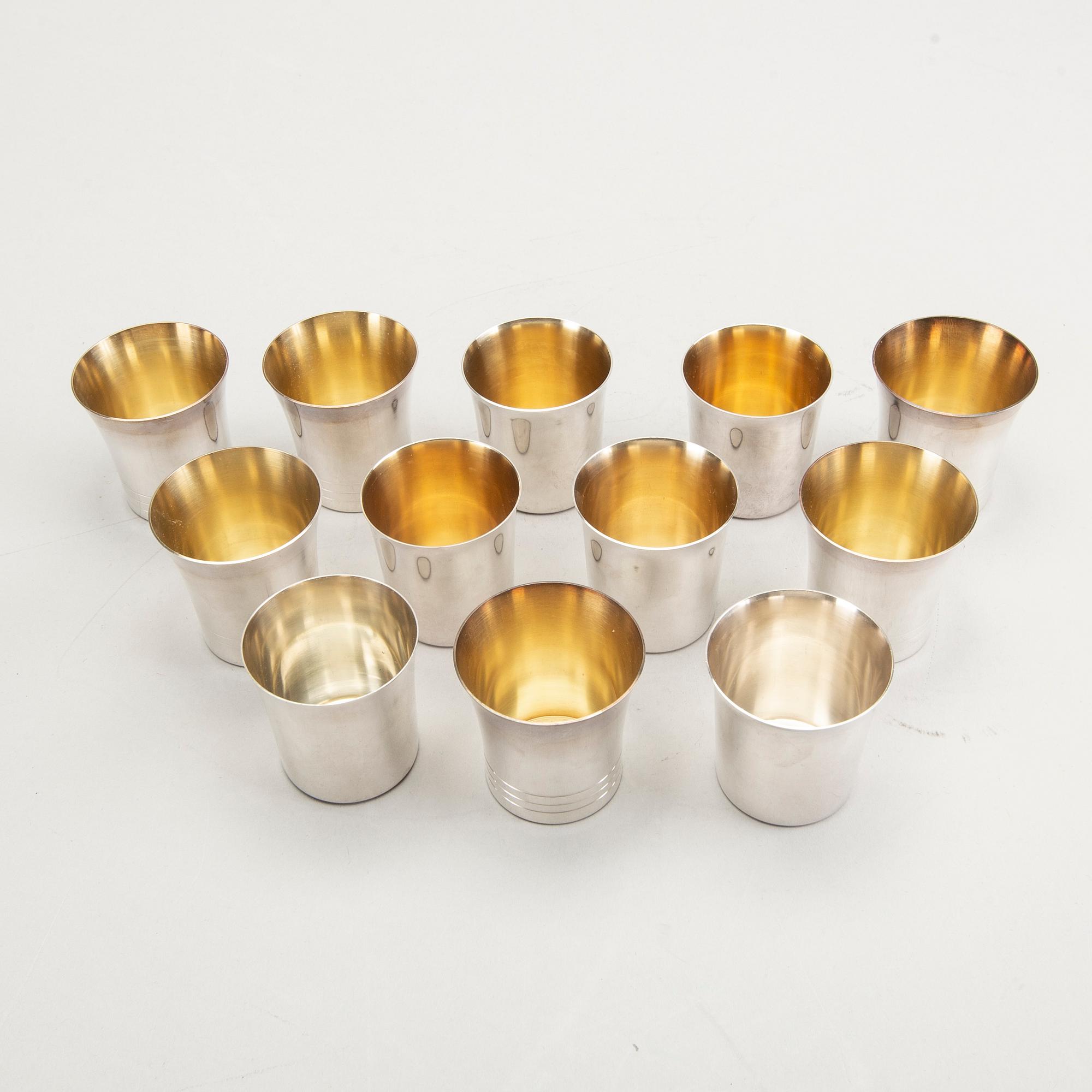12 silver cups, including Tore Eldh, Ceson and GAB, 1960/70's.