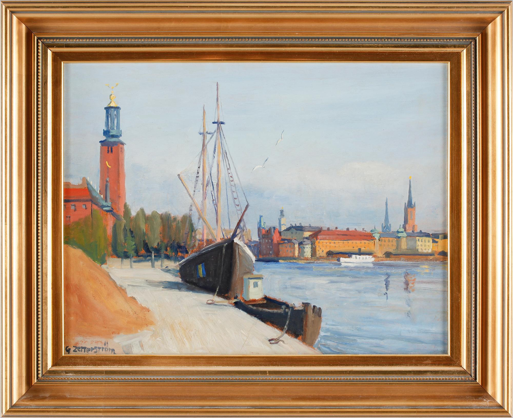 GUNNAR ZETTERSTRÖM, olja på pannå, sign.