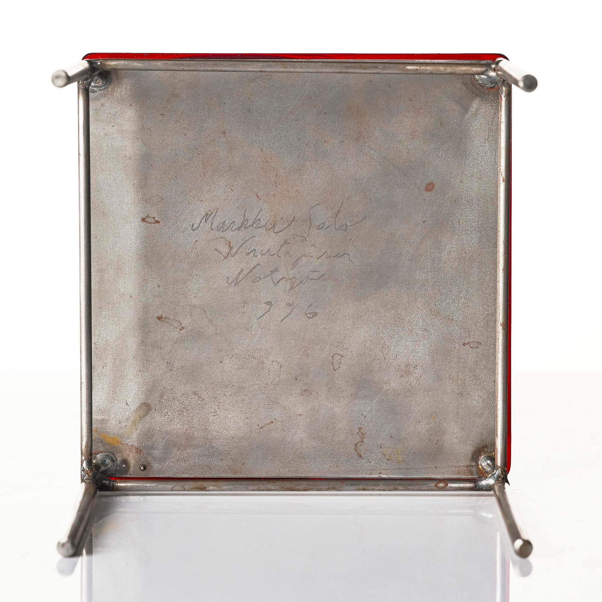 Markku Salo, a unique, 'Kampong' sculpture signed Markku Salo Nuutajärvi Notsjö 1996.