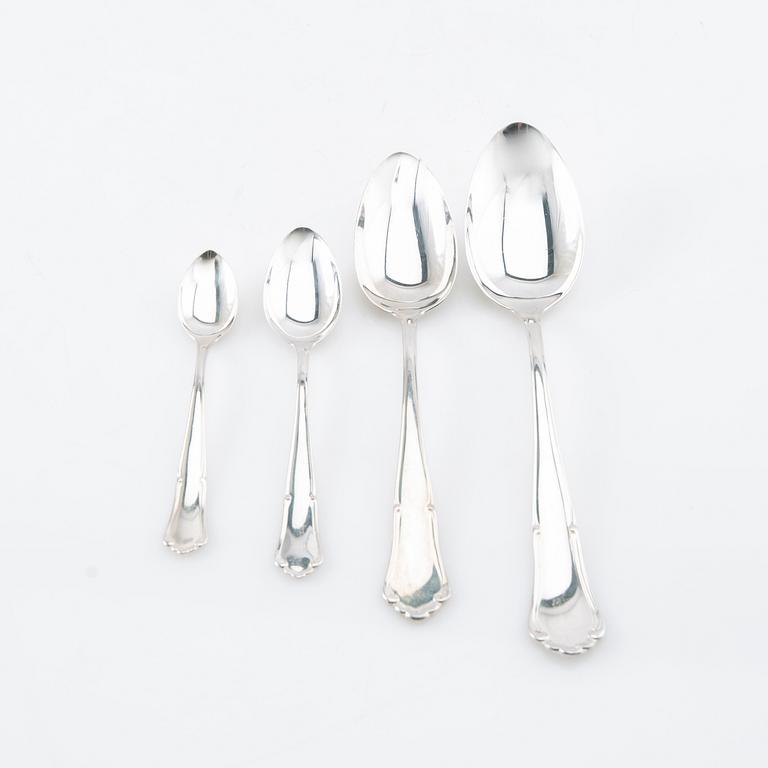 Cutlery 98 pcs "Saga" silver JLH Stockholm 1950.