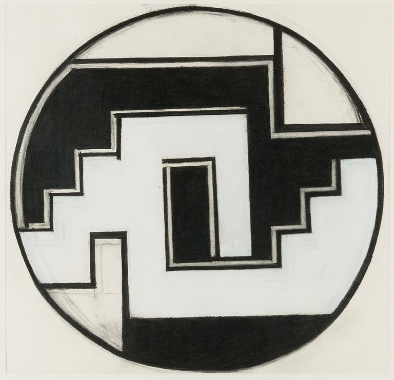 Carolus Enckell, mixed media on paper, signed and dated -86.