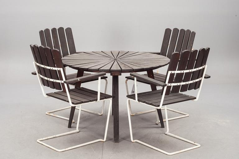 TRÄDGÅRDSMÖBLEMANG, 5 delar, 1900-tal.