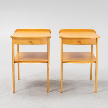 Carl Malmsten, a pair of birch bedside tables, model 'Birgitta'.