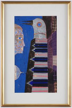 Max Walter Svanberg, Imaginative composition with woman and bird.