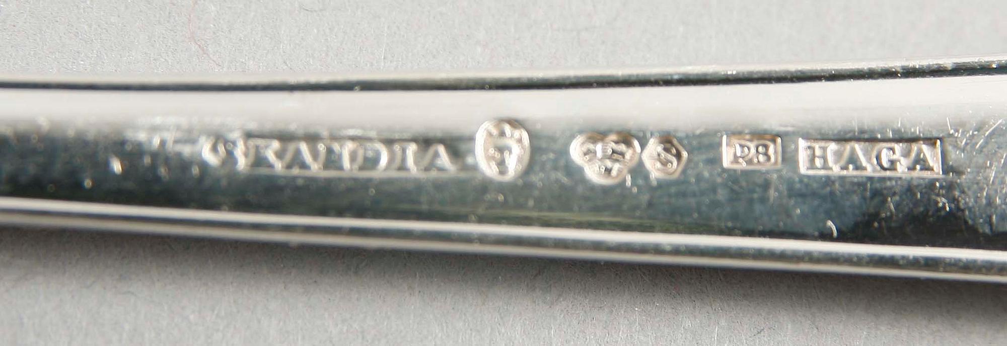 BESTICK, uppsättning, 97 delar, silver, "Haga", Skandia, Stockholm 1940-tal.