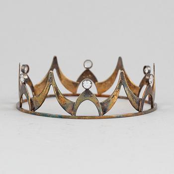 A Swedish wedding crown, mark of Albrechts, Lund 1961.