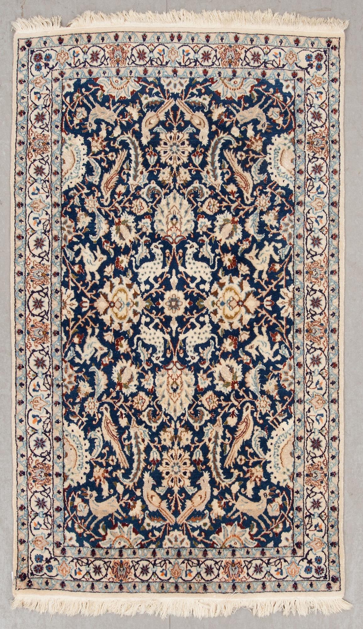 MATTA, old, Nain, figural, part silk, ca 203 x 117 cm.