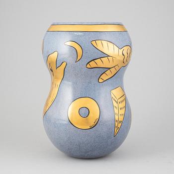 Ulrica Hydman-Vallien, vas, pokal, samt 6 glas, Kosta Boda, signerade.