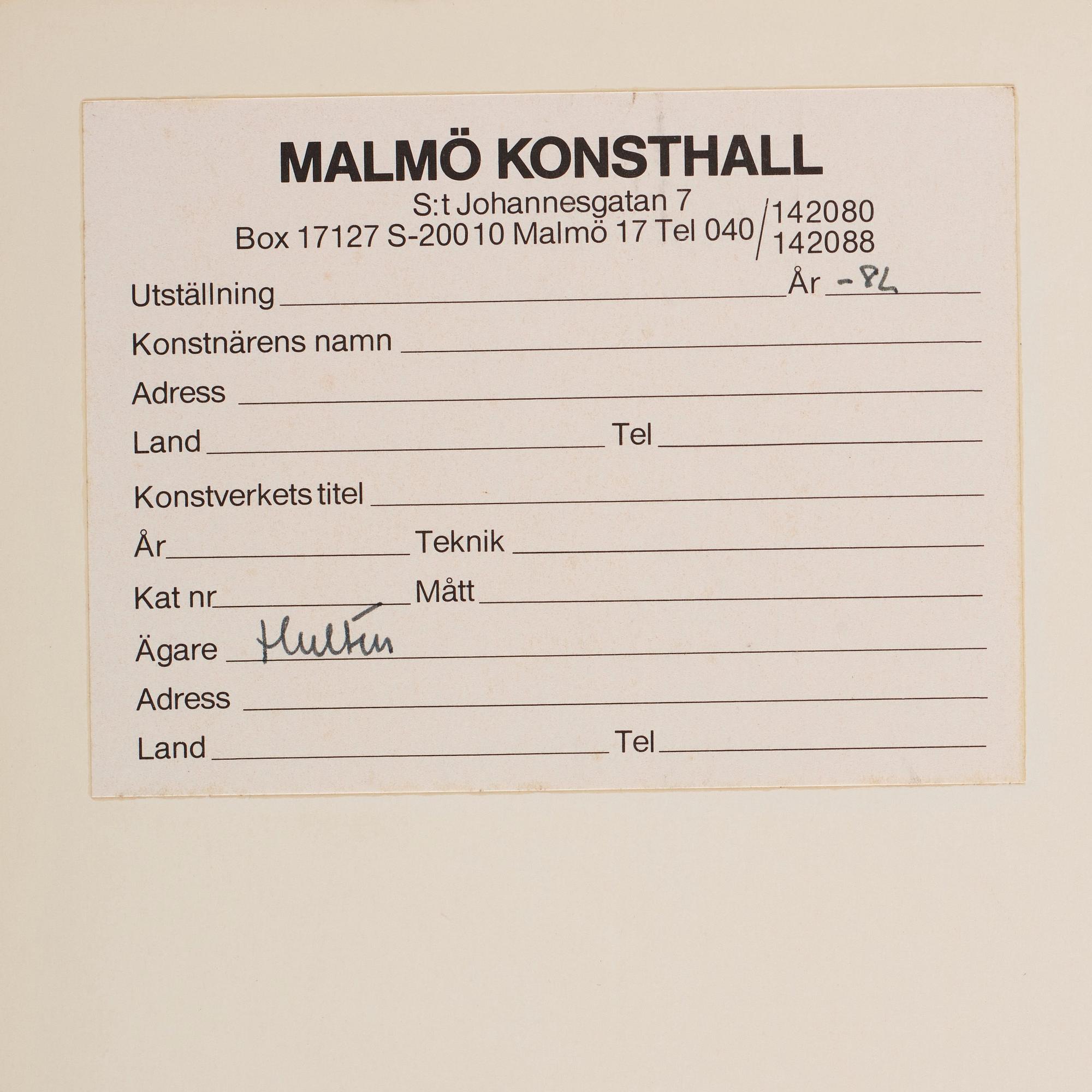 CO Hultén, blandteknik på papper, signerad och utförd på 1940-talet.
