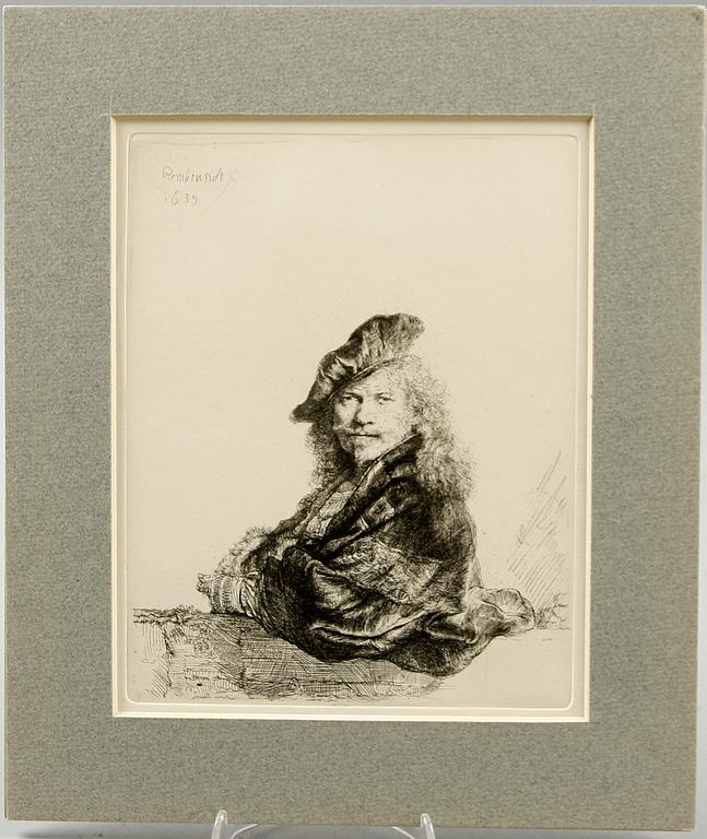 REMBRANDT HARMENSZ VAN RIJN, efter. Etsningar, 2 st.