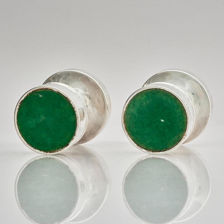 Eric Löfman, a pair of silver candlesticks, MGAB, Uppsala, Sweden, 1976.