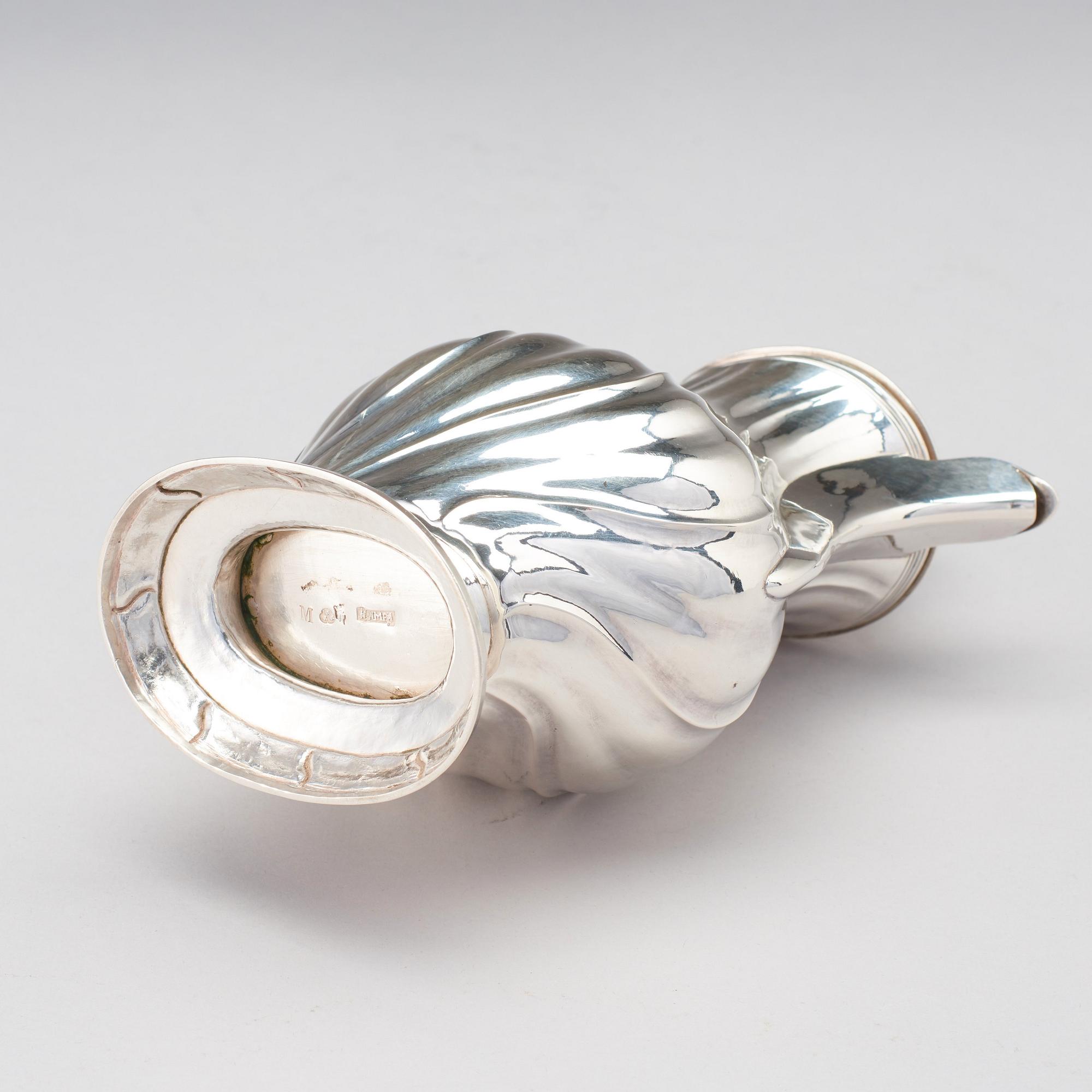 A Swedish 18th century rococo silver coffee-pot, maker's mark of Jacob Lampa, Stockholm 1770.