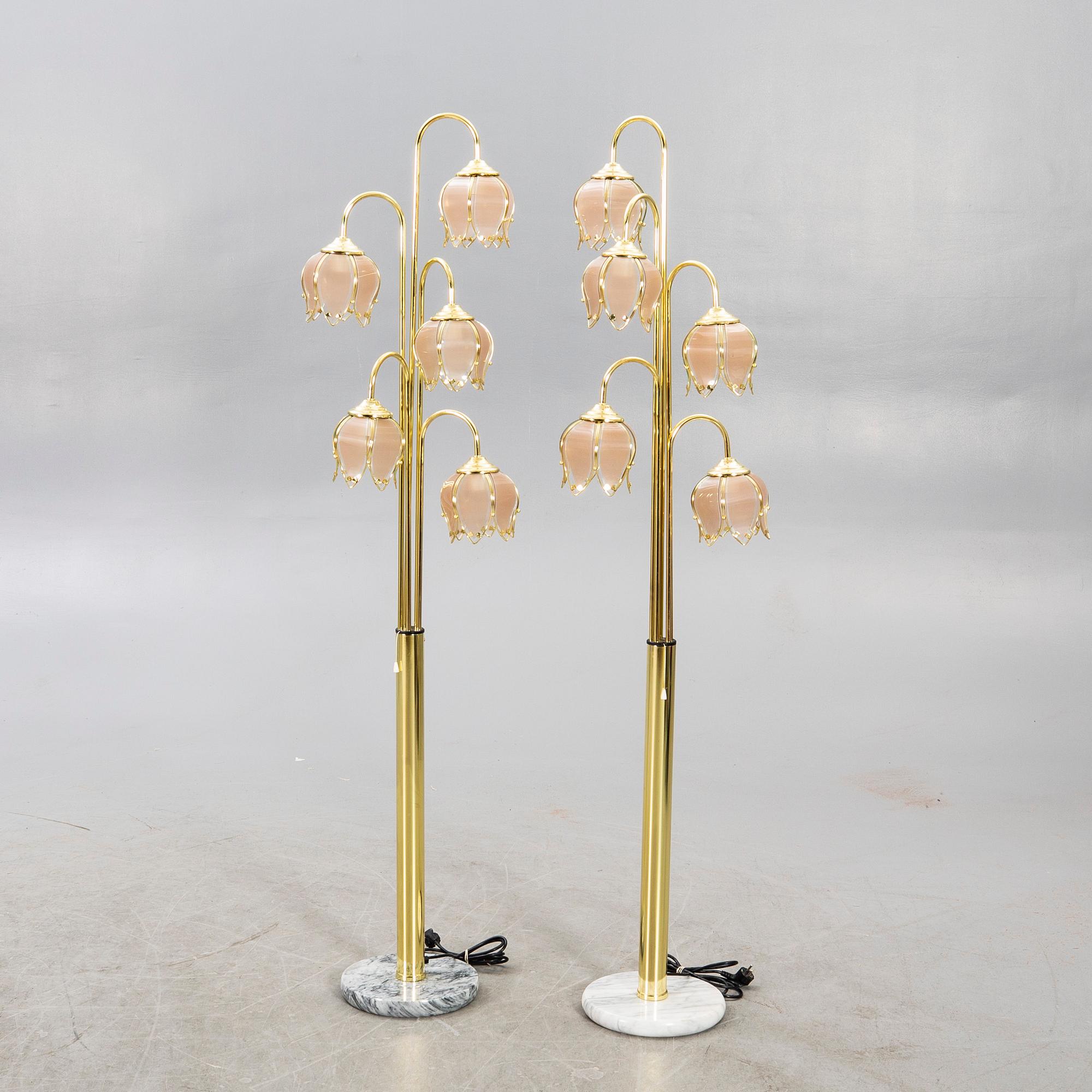 Golvlampor, ett par, Cottex, 1900-talets senare del.