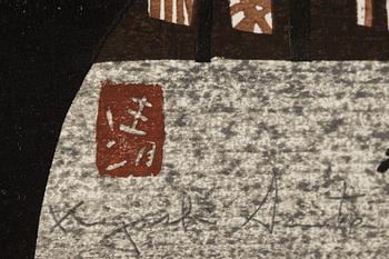 Kiyoshi Saito, a colour lithgraph, signed.