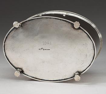 A Swedish 18th century silver sugar-casket, makers mark of Arvid Floberg, Stockholm 1795.