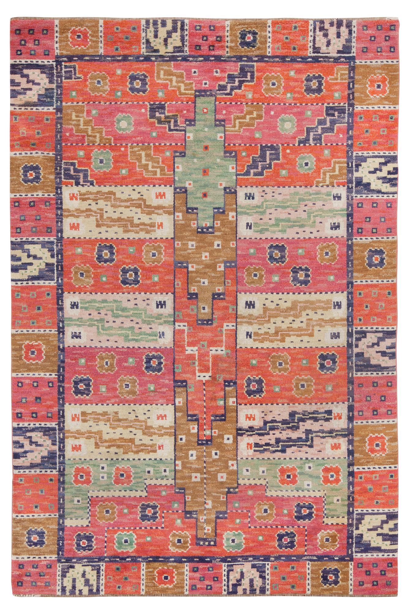 MATTA. "Tornet". Flossa (knotted pile). 309 x 208,5 cm. Signed AB MMF (AB Märta Måås-Fjetterström).