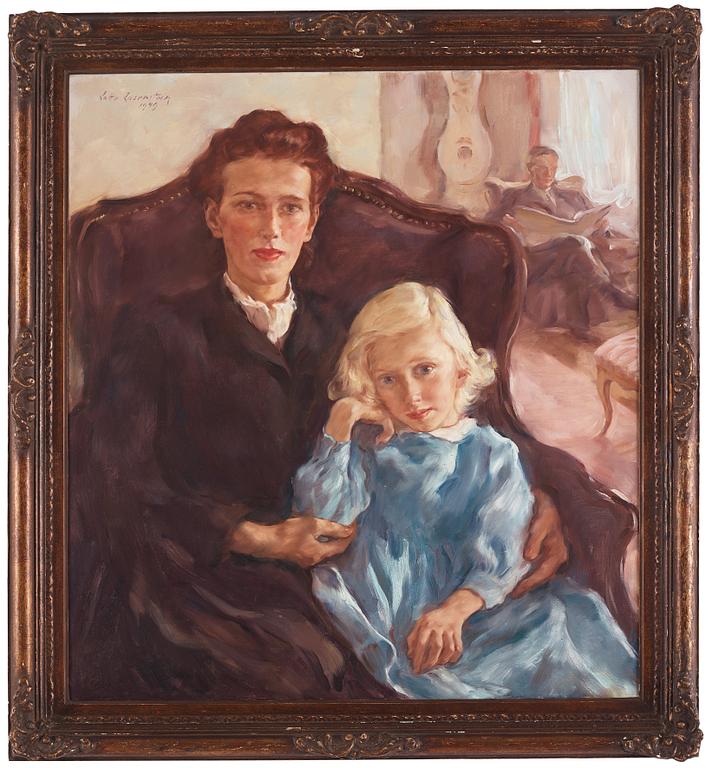 Lotte Laserstein, Portrait of the Cedergren family (Jan, Ingeborg, and Madeleine).