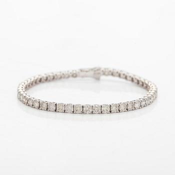 Tennisarmband, briljantslipade diamanter, 14K vitguld.