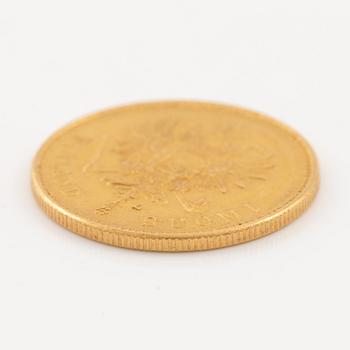 A goldcoin, Finland, Russian Duchy, 20 Markkaa, 1904.