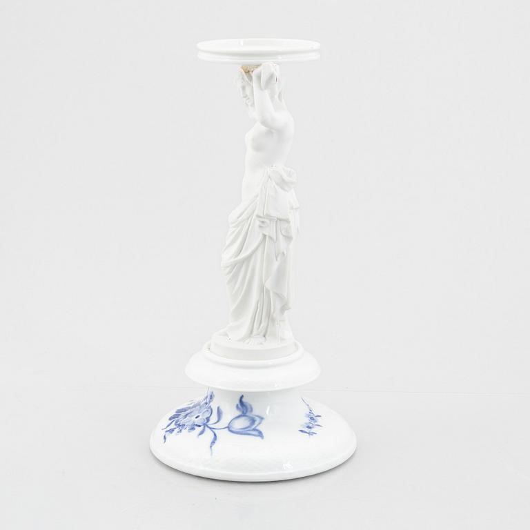 Fot till lampa eller uppsatsskål, porslin och parian, Royal Copenhagen, Danmark, 1889-1922.