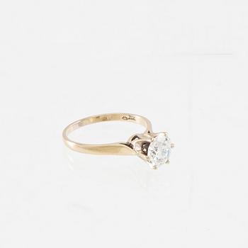 Solitaire ring 14K white gold with a diamond approx. 1.23 ct.