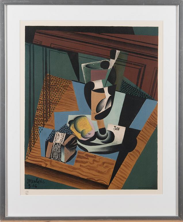 JUAN GRIS, after, colour lithograph, signed in the print Juan Gris 5-16 and numbered 134/200, Henri Deschamps lith.