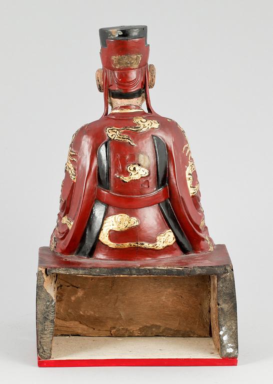 SKULPTUR, trä, Kina, 1900-tal.