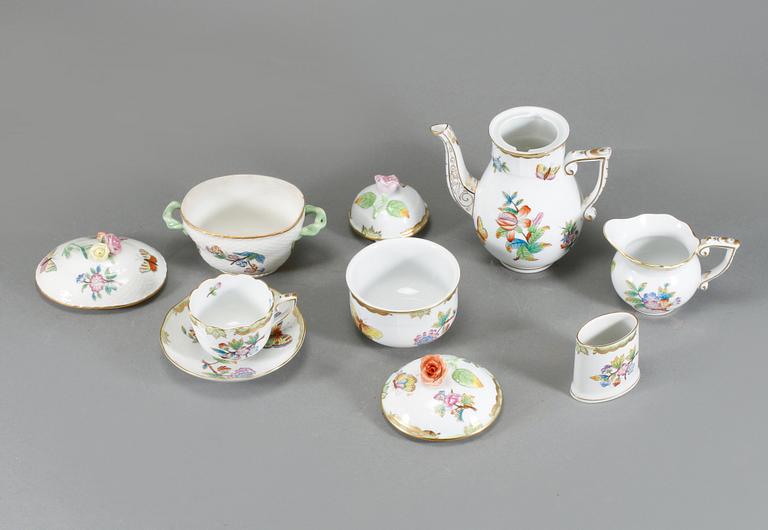 KAFFESERVIS, 11 delar, porslin, Herend, Ungern, 1900-talets fjärde kvartal.
