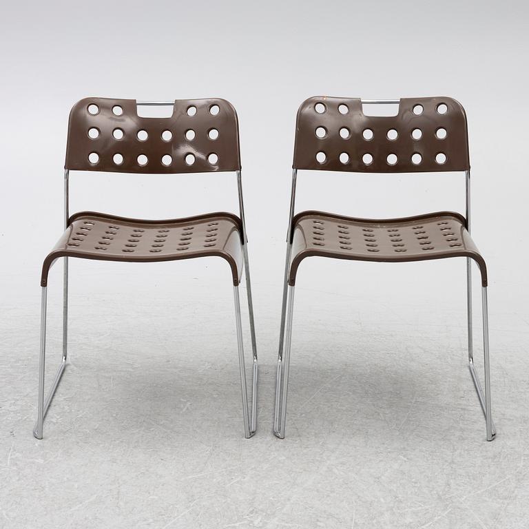 Rodney Kinsman, stolar, 5 st, "Omstak Chair", Bieffeplast, Italien, 1970-tal.