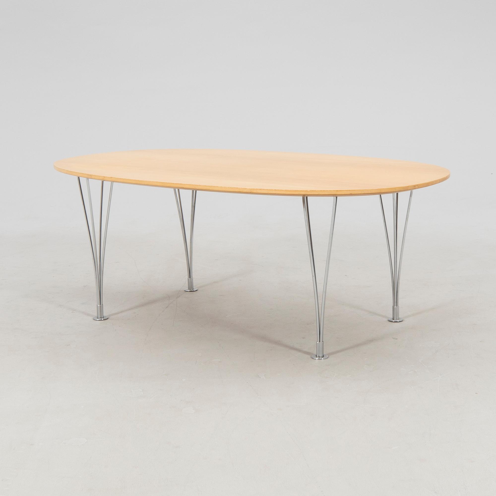 Bruno Mathsson & Piet Hein, "Superelips" coffee table for Fritz Hansen, Denmark, late 20th century.