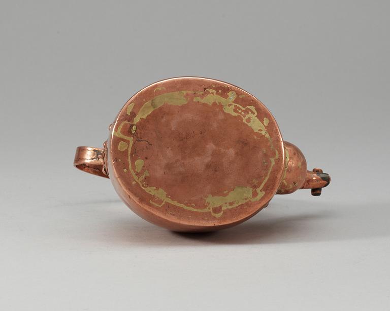 A Sedish 18th/19th century miniature copper coffee pot.