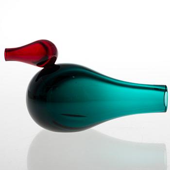 A glass bird by Giorgio Vigna for Iittala, signed G. Vigna, Iittala.