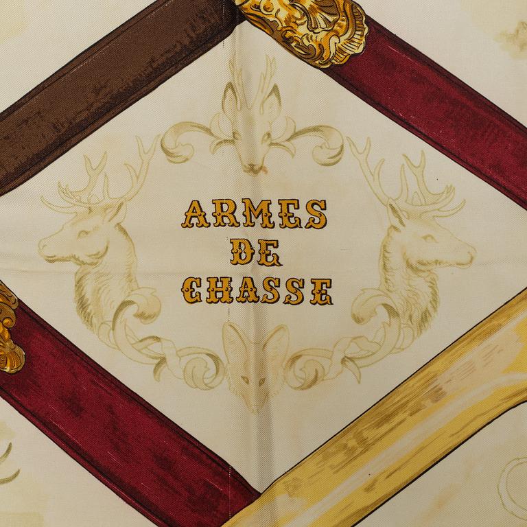HERMÈS, an 'Armes de Chasse' silk scarf.