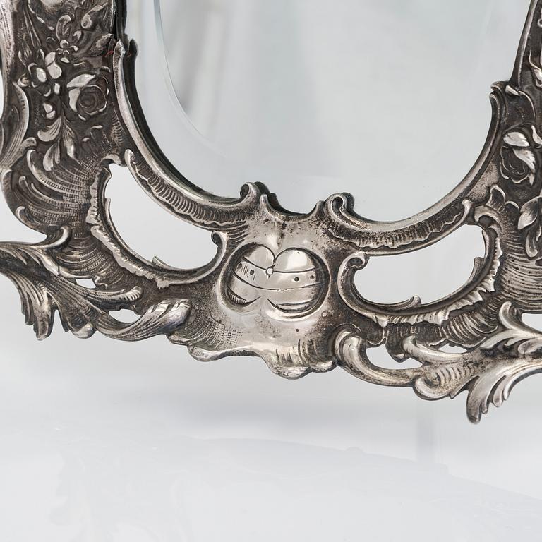 A Neo Rococo table mirror, Cyrillic mark IF, Fyodor Ilin, Saint Petersburg around 1860.