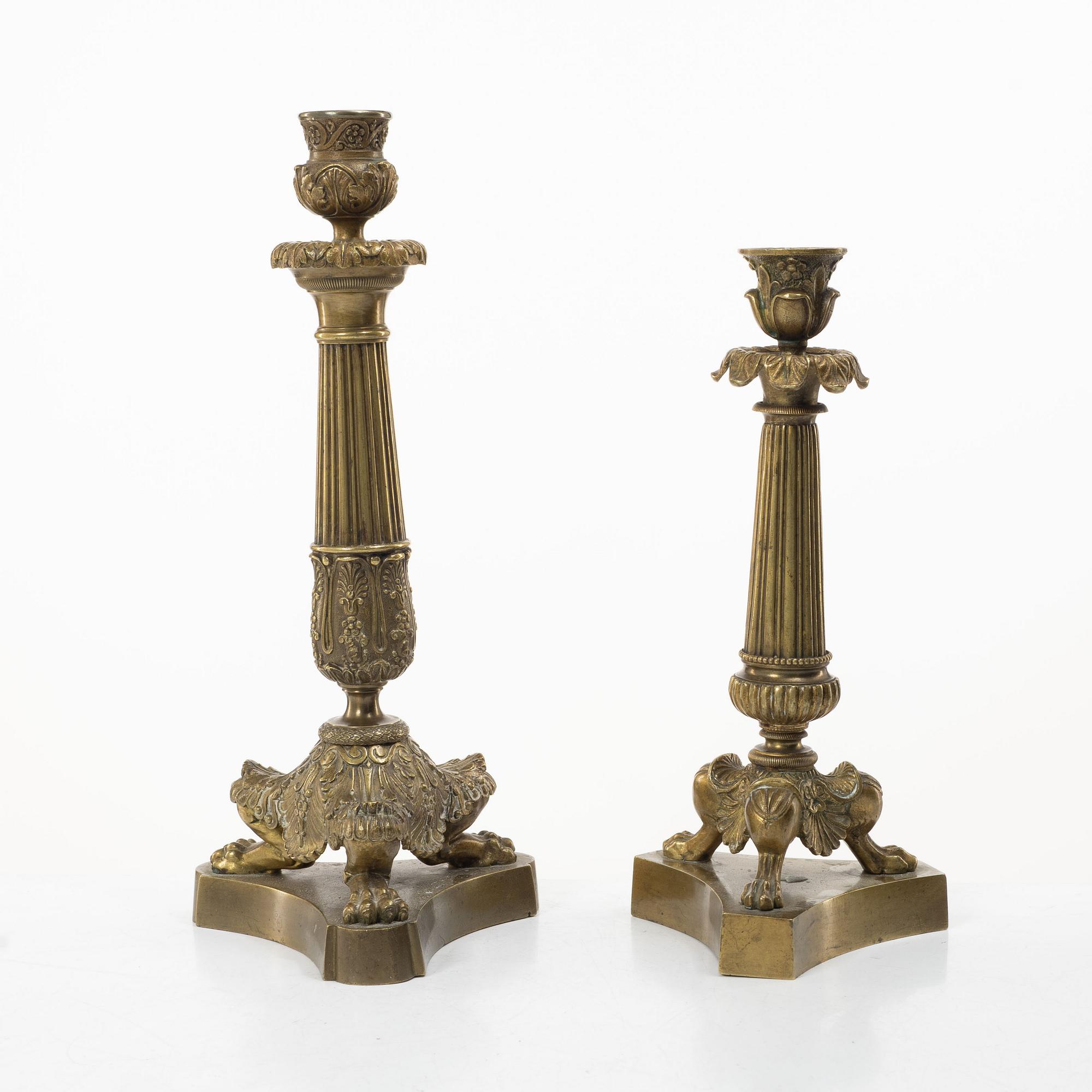 Two similar candlesticks, France, 19th century.
