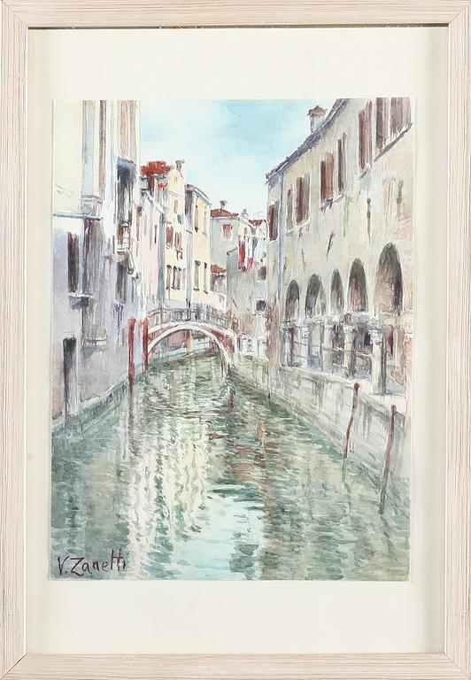 VITTORE ZANETTI ZILLA, akvarell, signerad.