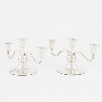 A pair of silver candlesticks, Denmark, 20th Century.